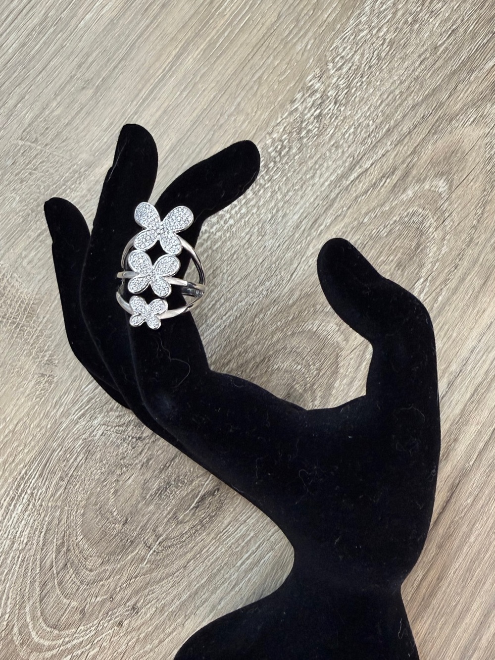 Ring Butterflies Sterling Silver Size 7-Preowned